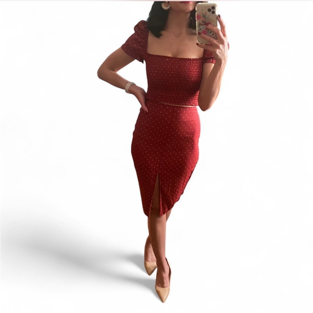 Reformation Red Polka Dot set